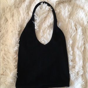 Black halter crop top from Urban Outfitters
